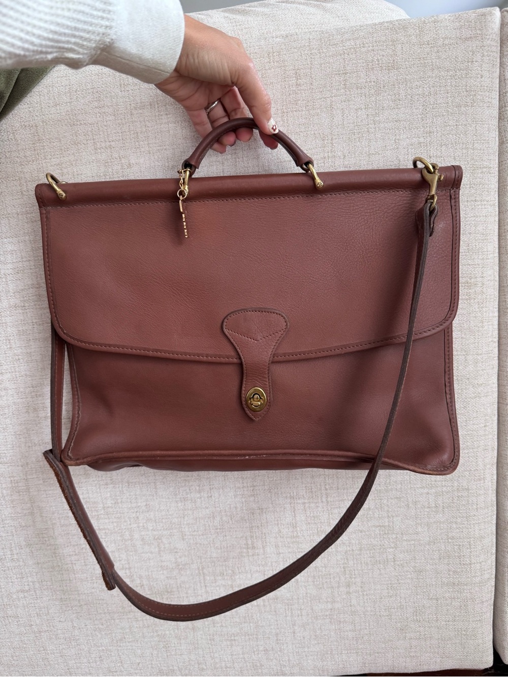 Jack Georges Brown Leather Briefcase Shoulder Bag